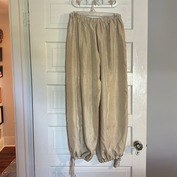 Miss Love Gold/Beige Drawstring Parachute Pants - Picture 4 of 6